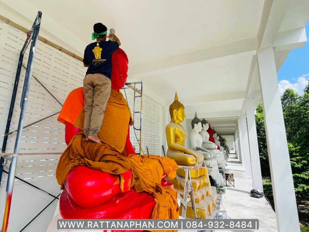 รับปิดทองพระพุทธรูป รับตกแต่งทำสีพ่นทองพระพุทธรูป รับทำพิมพ์ลายฐานพระ